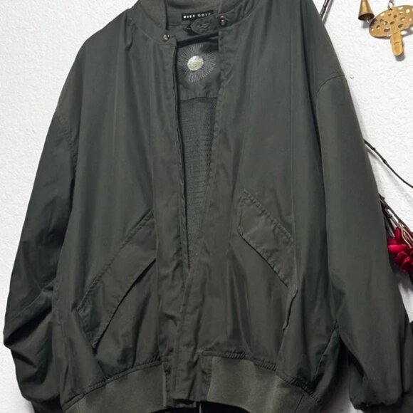 Nike Golf Retro Olive Bomber Jacket Men’s Size Large Y2K Windbreaker Streetwear - Picture 8 of 12